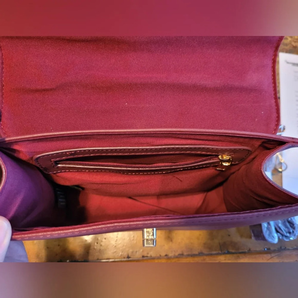 Badgley Mischka Burgundy Studded Handbag. NWT - Picture 7 of 10